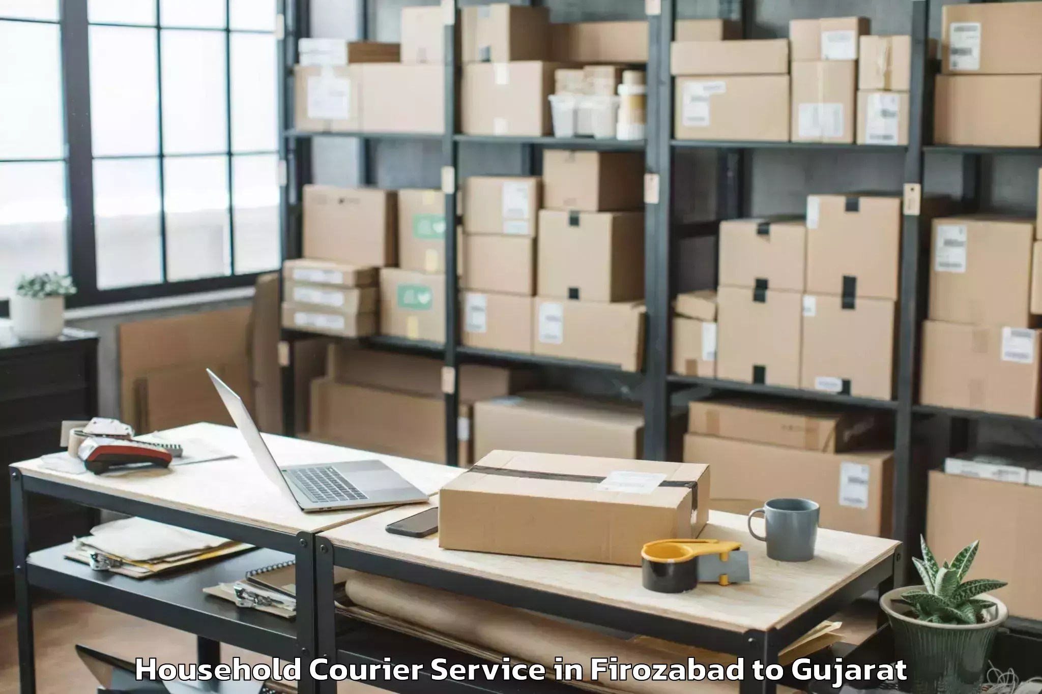 Hassle-Free Firozabad to Mahesana Household Courier